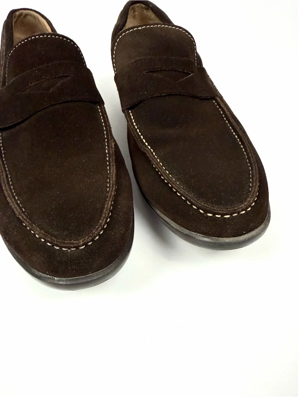 To Boot New York Men’s Dark Brown Suede Penny Loafers US 10 Made in Italy